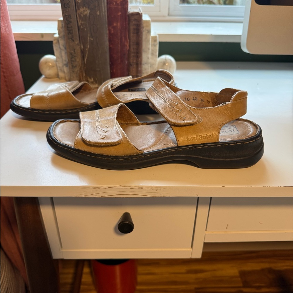 Josef Seibel Beige Leather Sandals - Picture 5 of 6